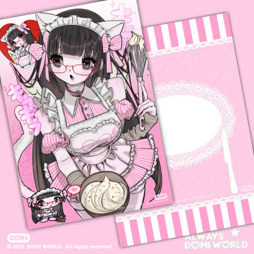 韩国正品domi world 甜亚风人物卡通装饰明信片贺卡卡片 大尺寸