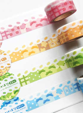 韩国正品frizzle frienzs 蝴蝶结贴纸拼接美纹花纹手帐纸质胶带