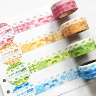 韩国正品frizzle frienzs 蝴蝶结贴纸拼接美纹花纹手帐纸质胶带