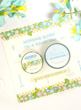 韩国正品mallang day 雨后牵牛花美纹花纹手帐拼贴素装饰贴纸胶带