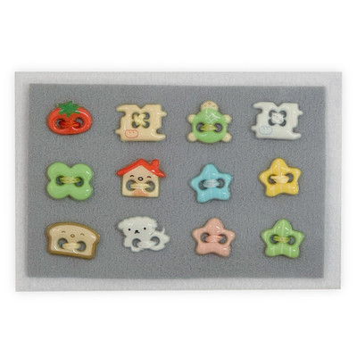 韩国正品hookkahookka呼卡呼卡 手工diy可爱造型PVC装饰品纽扣5个