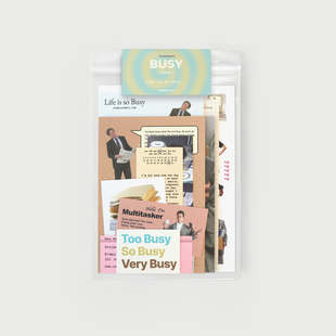 韩国正品 生活摄影卡片ins欧美风忙碌工作装 饰贴纸包busy pack OAB