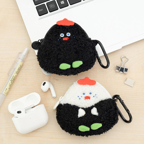 韩国正品BRUNCH BROTHER饭团毛绒零钱蓝牙耳机包吊饰登山扣收纳包