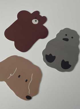 韩国正品hozumi动物造型PVC防滑鼠标垫ins风创意电脑垫子mousepad