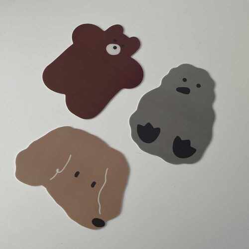韩国正品hozumi动物造型PVC防滑鼠标垫ins风创意电脑垫子mousepad