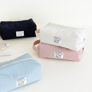 小狗棉质斜纹便携大容量收纳包手拎防水化妆包 work 韩国正品 live