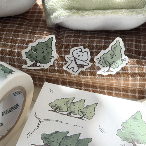 韩国正品mewmewbeam 复古咕卡手账日记装饰贴纸 林间微风sticker