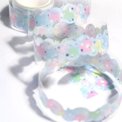 韩国正品st2krs 炫彩泡泡美纹手帐装饰模切全息闪光贴纸胶带17mm