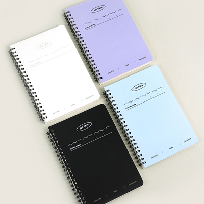 韩国正品pinkfoot 波浪线100天记录线圈学习计划本4个月日程备忘