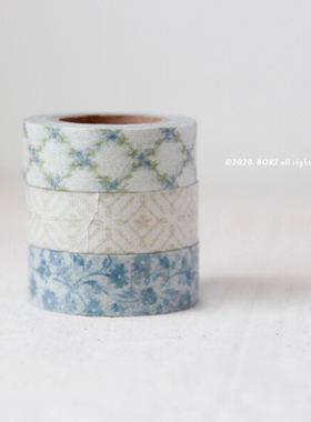 韩国正品Boki复古花朵蕾丝格子美纹花纹手帐装饰纸质胶带15mm系列