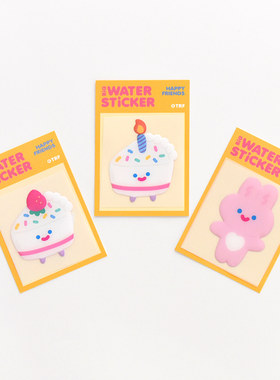 韩国正品TRF 手账数码兔子蛋糕水晶防水装饰贴纸1张WATER STICKER