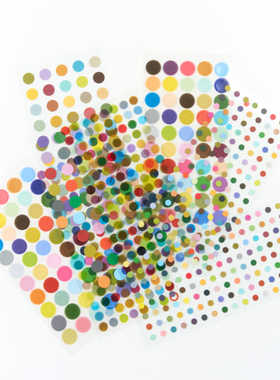 韩国正品ANALOG KEEPER 彩色波点标记贴手账日记装饰圆形贴纸2张