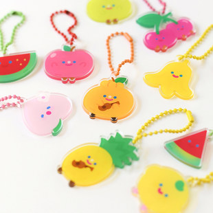 FRUITS 韩国正品 饰挂链挂件HAPPY 快乐水果钥匙链装 KEYRING RICO