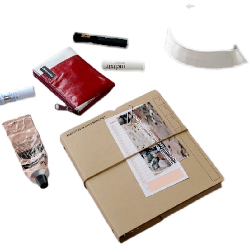 한국 정통 JAMSTUDIO A6 와이드 버전 6홀 접이식 스트랩 다이어리 메모장 사각 다이어리