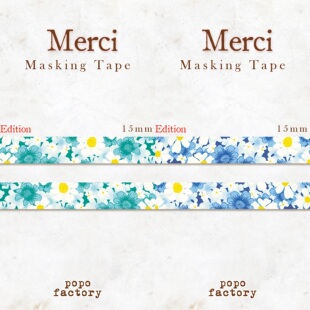 韩国正品popo factory 清新花朵美纹花纹手帐装饰贴纸质胶带Merci