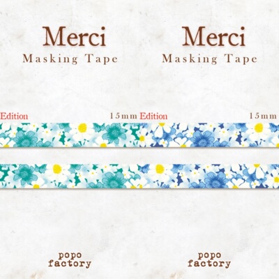 韩国正品popo factory 清新花朵美纹花纹手帐装饰贴纸质胶带Merci