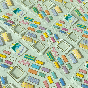 韩国正品manta box 亮片全息手帐日记伴侣咕卡装饰贴纸1张 Tapes