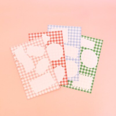 韩国正品Lucalab A6奇葩格纹气泡框活页彩色内页内芯替换装refill