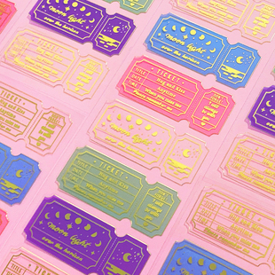 韩国正品manta box 亮片全息手帐日记伴侣咕卡装饰贴纸Ticket票据