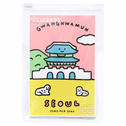 韩国正品ZERO PER ZERO 首尔精选丝网印刷装饰写信卡片明信片套装