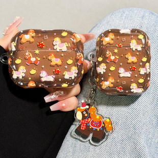 适用airpods4保护壳airpodspro3保护套pro2苹果蓝牙耳机套盒4四代透明卡通airpod硅胶ipod软壳pro3二三代马年