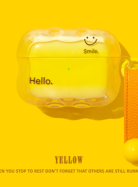 适用苹果airpods4保护壳airpodspro2保护套airpod2pro二代airports4耳机壳air4蓝牙aipods3第三代盒黄色笑脸