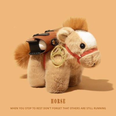 适用qcy melobuds pro保护套n70蓝牙n60耳机壳crossky c50保护壳ailybuds pro/lite/buds anc连体式毛绒小马