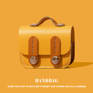 适用弱水时砂earfree i5保护套琉璃x耳机套ultra蓝牙earfreei3耳机壳mk2若水保护壳皮质一体式软壳连体式黄棕