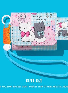 适用华为freeclip2保护套freebudspro5耳机壳freebuds7i/6i蓝牙freebudsse2代se3耳夹式pro4e皮质arc灰色小猫