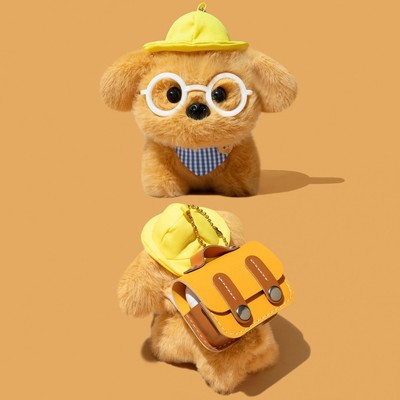 毛绒小狗适用华为蓝牙耳机保护套