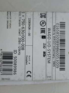 750-630000-008，万可IO模块SSI模块，议价