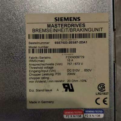 MASTERDRIVES制动单6SE7023-2ES议价
