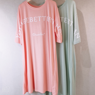 多拉美2021新款女睡裙竹节棉亲肤透气中长款家居服可外穿韩版甜美