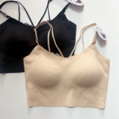 2026春夏新款 细肩带吊带性感无痕内衣 女士文胸一体杯蕾丝美背薄款