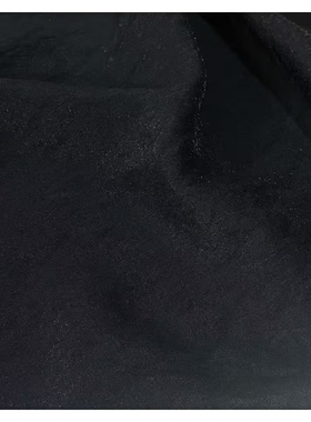 细闪光泽纯黑色天丝棉面料 柔软舒适连衣裙衬衫旗袍裤子汉服布料