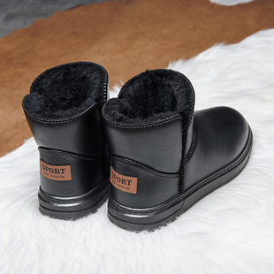 防水防滑马丁男靴子 加绒保暖皮毛一体棉鞋 加厚东北雪地靴冬季 男鞋