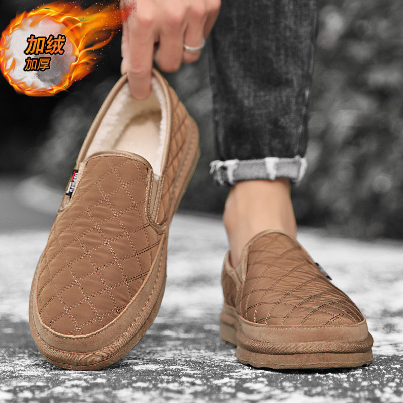 棉鞋男2026新款冬季加绒加厚保暖豆豆鞋软底懒人一脚蹬老北京布鞋,流行男鞋,布鞋,淘宝优惠券,粉丝福利购,淘宝优惠卷