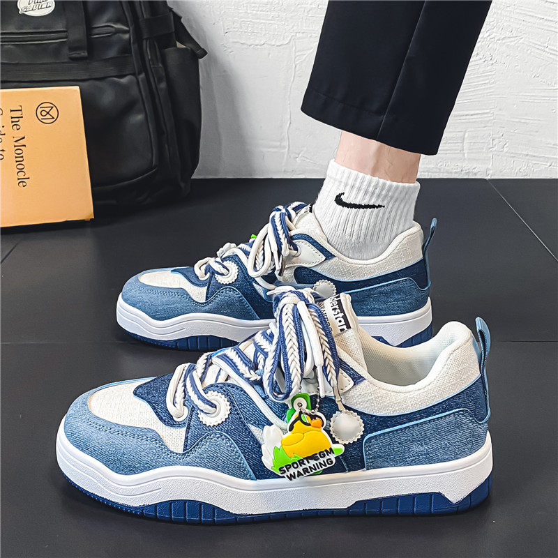 帆布鞋男2026新款春季潮流小众低帮牛仔板鞋厚底增高运动休闲布鞋,流行男鞋,帆布鞋,淘宝优惠券,粉丝福利购,淘宝优惠卷