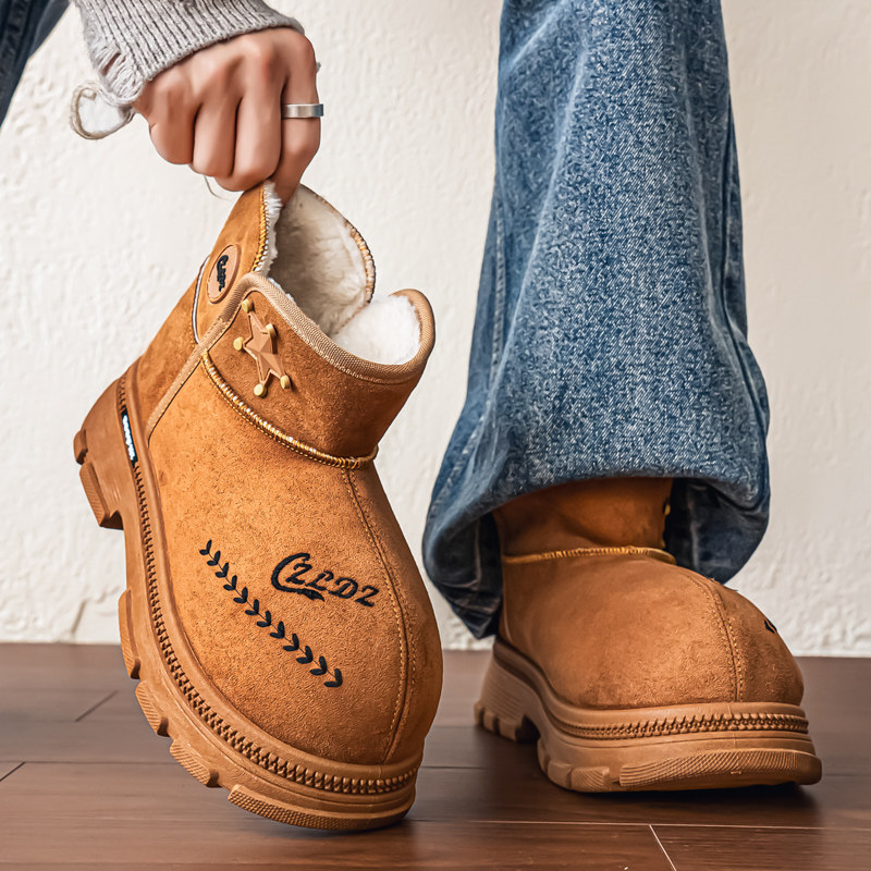 雪地靴男冬季加绒加厚美式复古大头德比棉鞋户外防滑防寒勃肯棉靴,流行男鞋,时尚雪地靴,淘宝优惠券,粉丝福利购,淘宝优惠卷