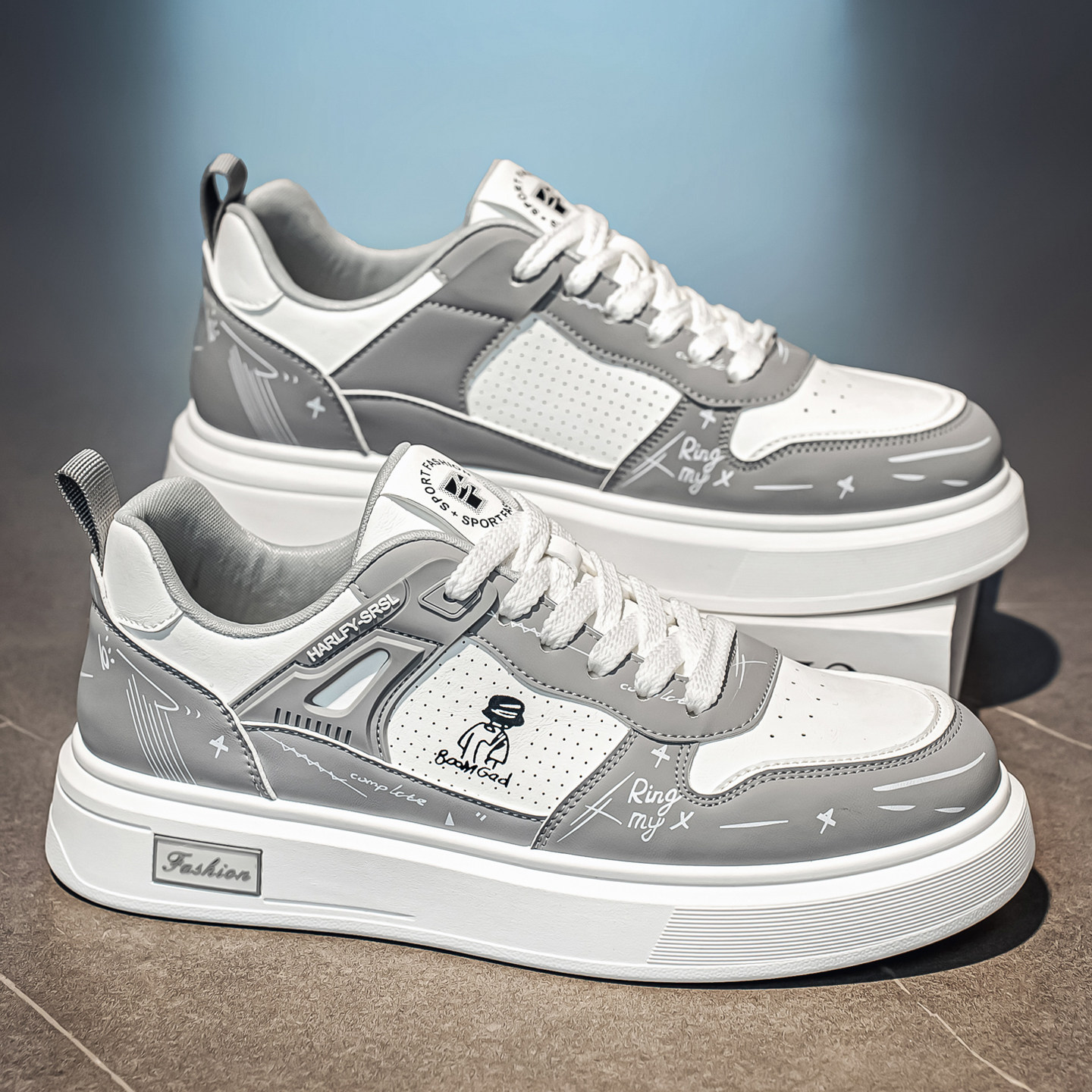 男鞋2026新款春季防水防滑户外工作板鞋厚底上班运动休闲百搭潮鞋,流行男鞋,休闲板鞋,淘宝优惠券,粉丝福利购,淘宝优惠卷