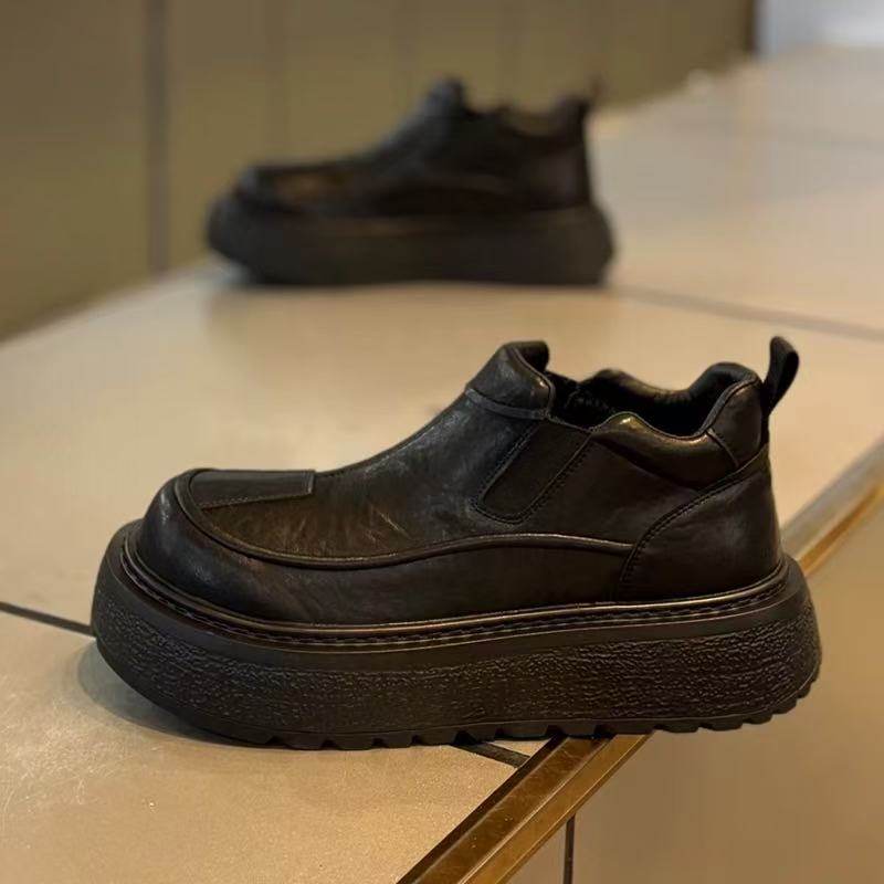 马丁男鞋2025新款冬季户外休闲防滑耐磨松糕厚底工作大头工装皮鞋