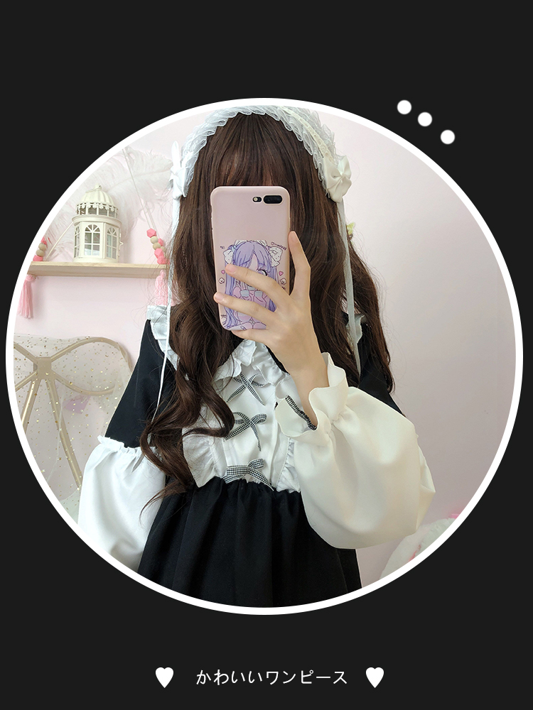 连衣裙女秋装2018新款宽松甜美日系长袖小清新萌网红衣服裙子可爱