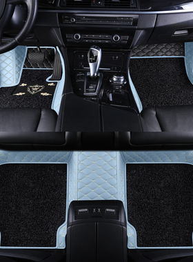 汽车脚垫全包围女士专用丝圈脚踩垫网红蓝色可爱车内装饰防脏地垫