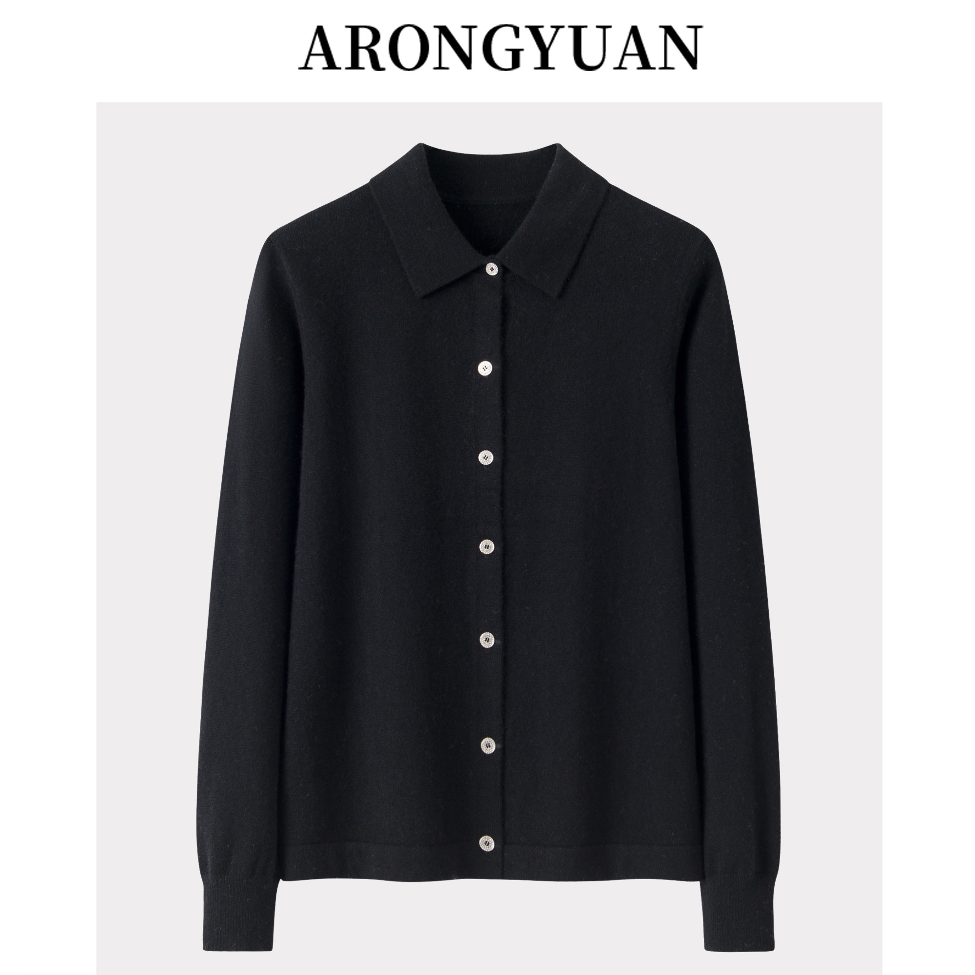 12针平面小翻领衬衫~100山羊绒女开衫外套秋冬季新品纯色针织毛衣,女装/女士精品,羊绒衫,淘宝优惠券,粉丝福利购,淘宝优惠卷