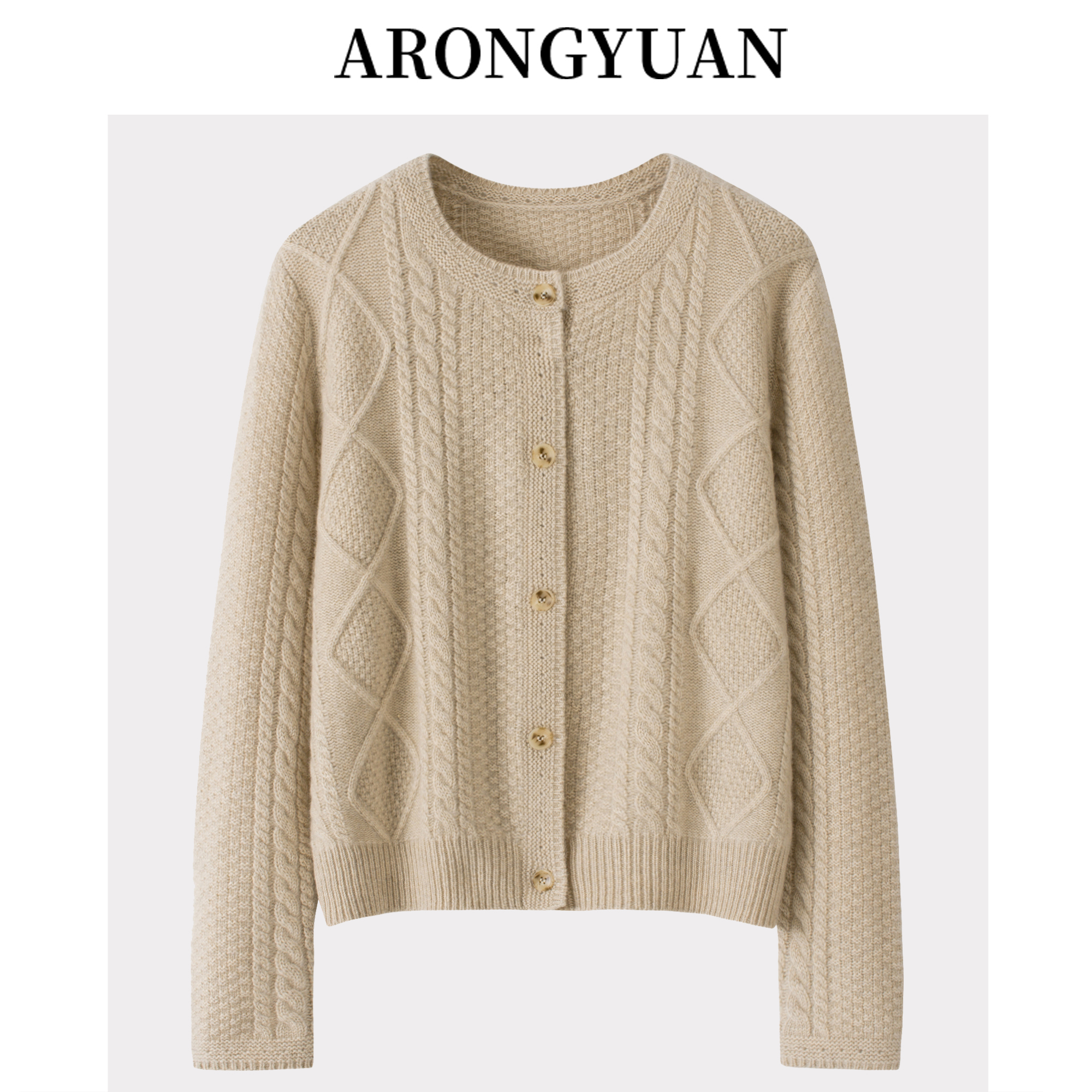 100山羊绒短款绞麻花女套毛衣厚