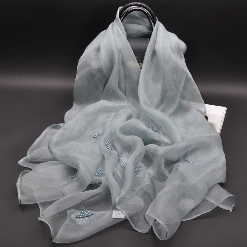 双层羊毛绣花钉珠婚庆礼服围巾