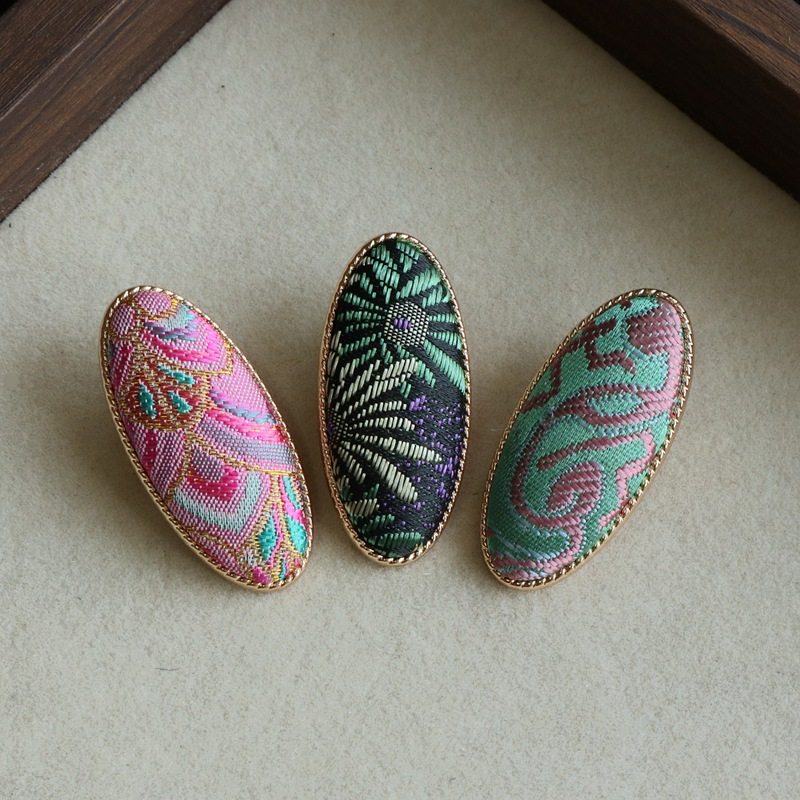 儿童新中式手工宋锦发夹女童新款民国风小边夹成人碎发椭圆夹,饰品/流行首饰/时尚饰品新,民族风发饰,淘宝优惠券,粉丝福利购,淘宝优惠卷