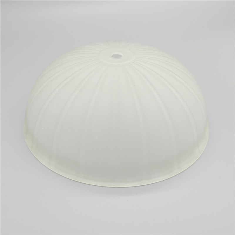 灯具配件磨砂条纹玻璃灯罩台灯圆形吸顶灯欧式吊灯灯罩中间小孔