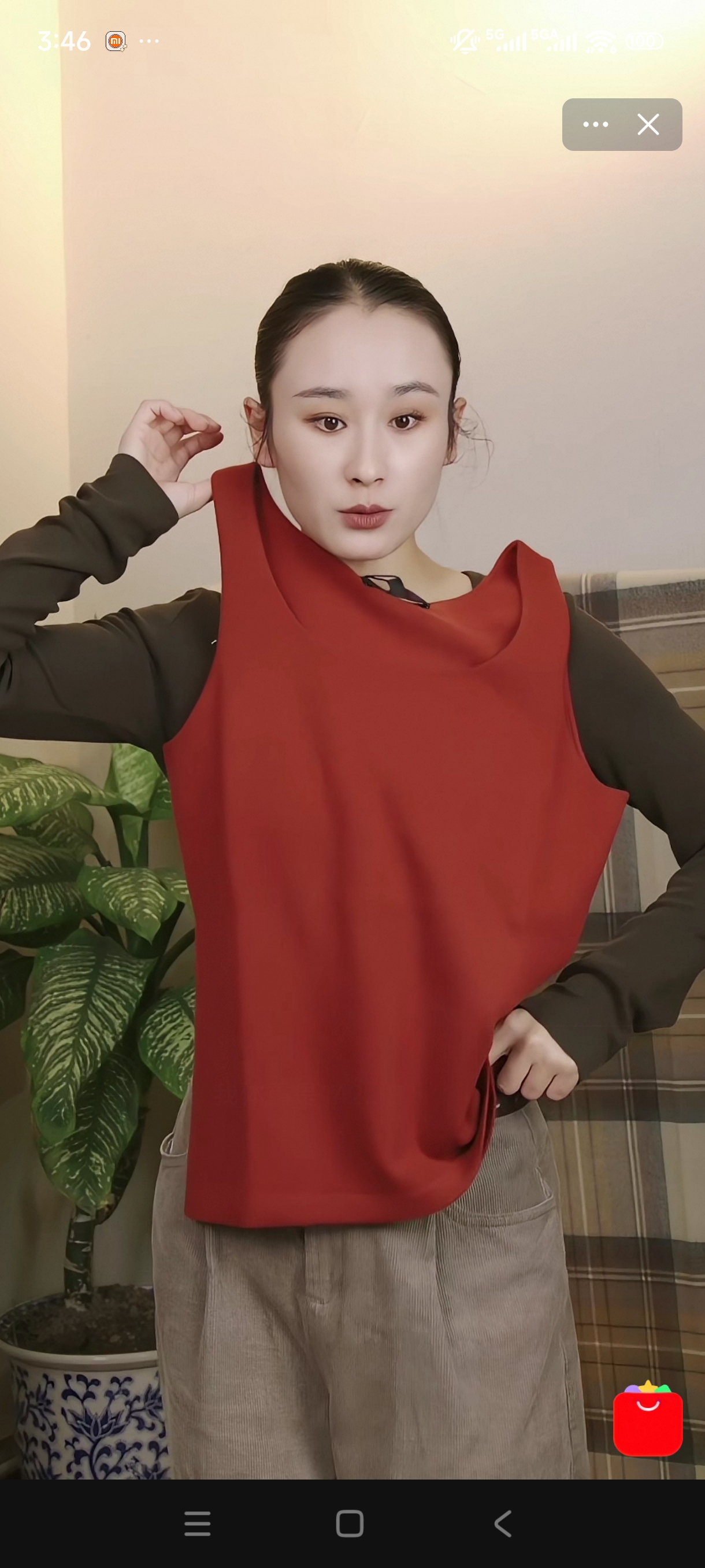 秋冬保暖多功能多用山羊绒背心南瓜色