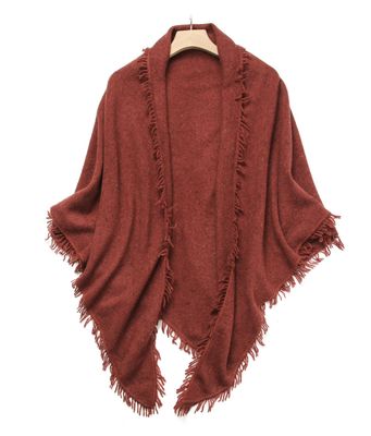 牦牛绒羊毛针织保暖三角巾披肩